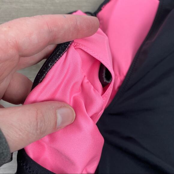 Pink Victoria’s Secret Black Tie Front One Piece Swimsuit Sz.S - Picture 6 of 13